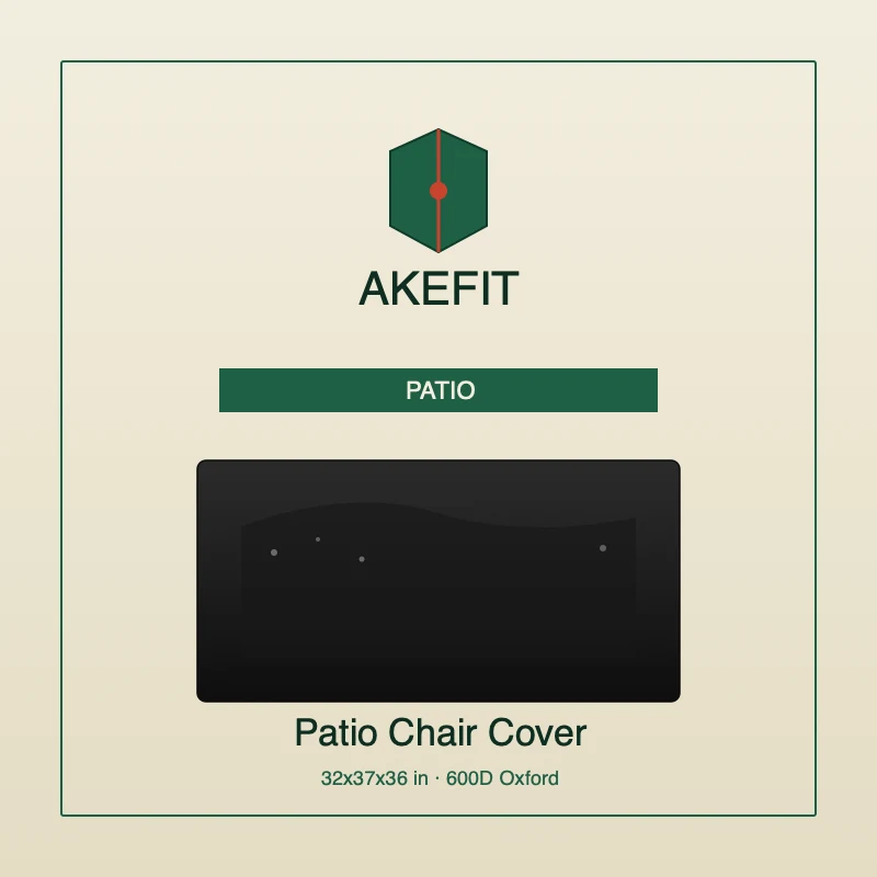 AKEfit Patio Chair Cover — 32 x 37 x 36 inch heavy-duty waterproof all-weather outdoor lawn lounge chair cover in black